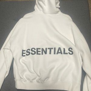 Fear of God ESSENTIALS white hoodie size large